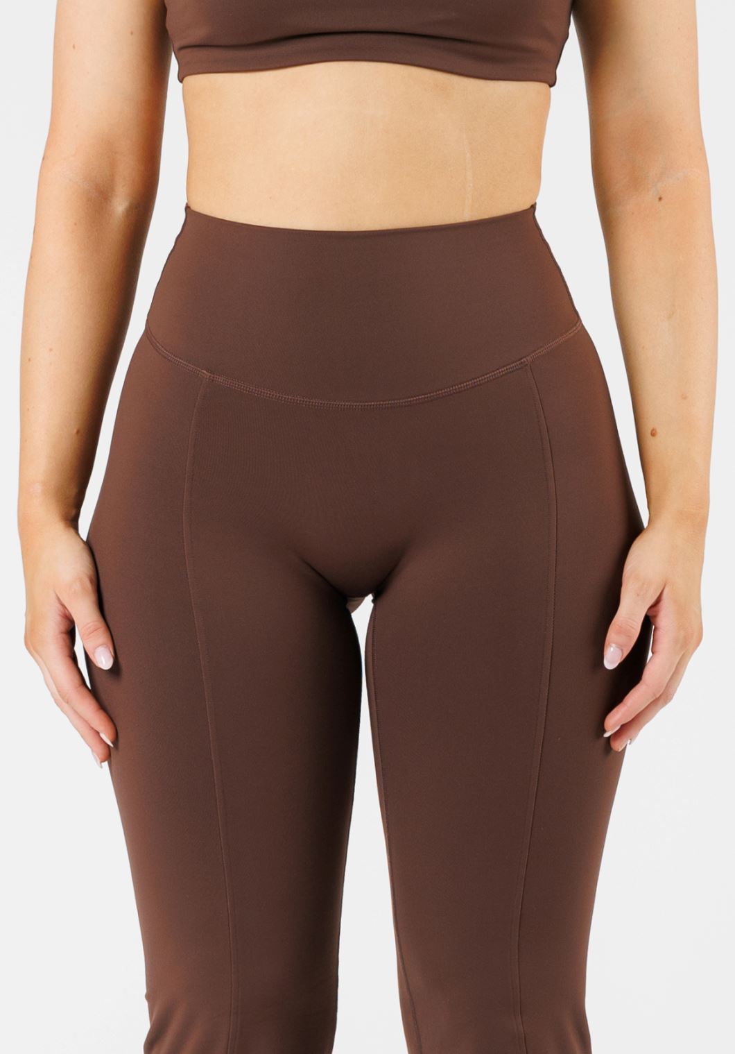 FormLux Front Slit Sculptseam® Plus Flare Legging 32" Earth Leggings/Joggers Paragon Fitwear 