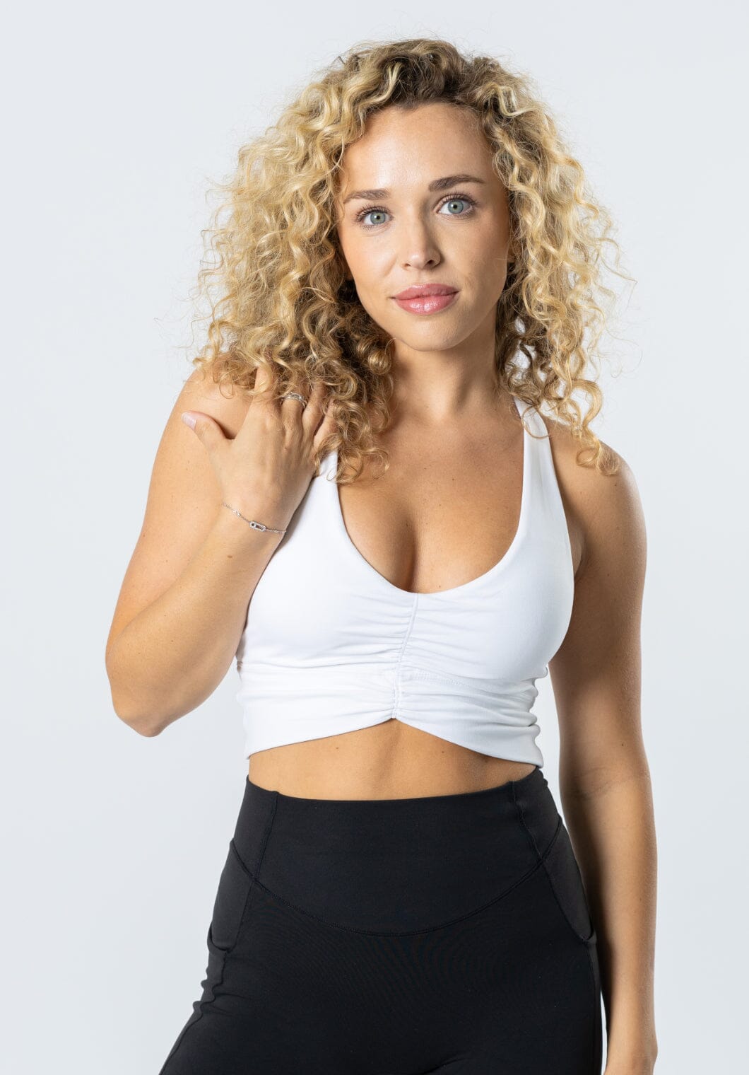 Reluna Ruched Bra White Sports Bras Paragon Fitwear 