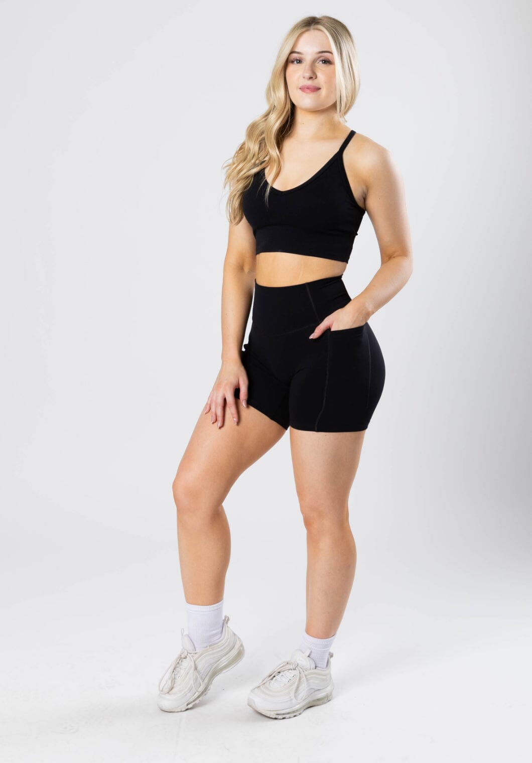 RecStretch Empower Sculptseam Plus Pocket Short Black Shorts Paragon Fitwear 