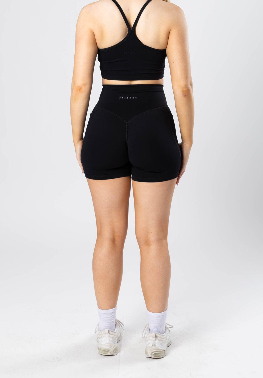 RecStretch Empower Sculptseam Plus Pocket Short Black Shorts Paragon Fitwear 