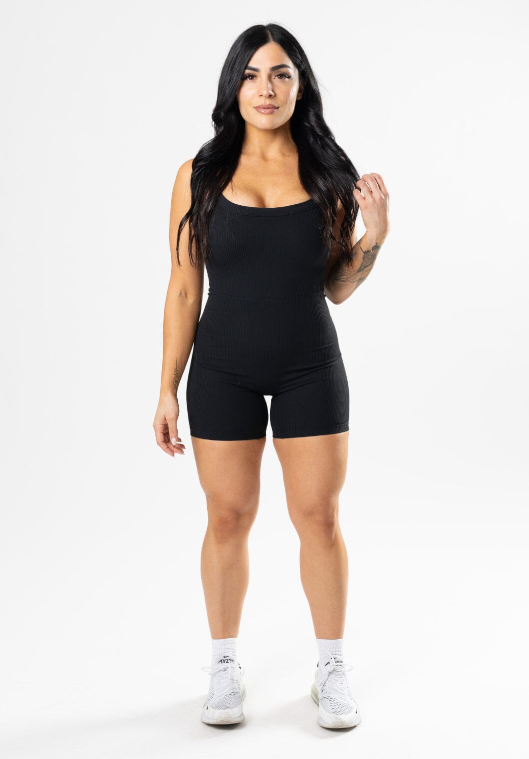 CloudRib™ Strappy Sculptseam® Shortsuit Black Shortsuit Paragon Fitwear 