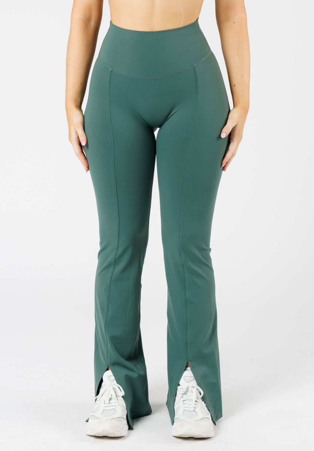 FormLux Front Slit Sculptseam® Plus Flare Legging 32" Pine Leggings/Joggers Paragon Fitwear 