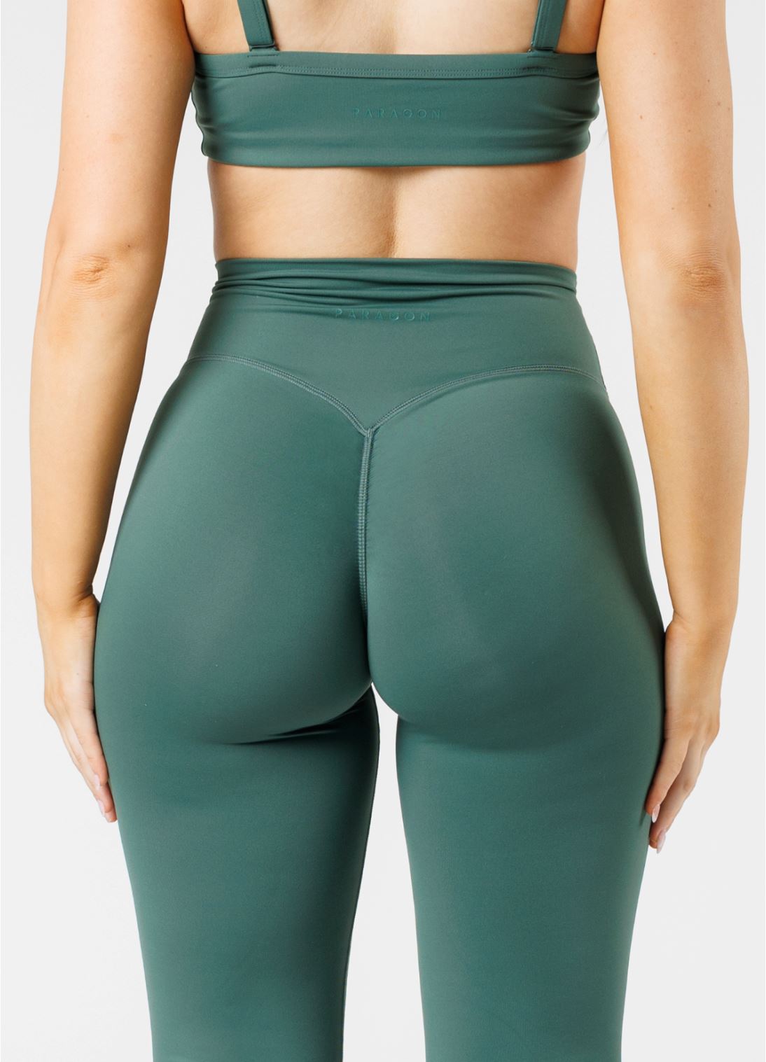 FormLux Front Slit Sculptseam® Plus Flare Legging 32" Pine Leggings/Joggers Paragon Fitwear 