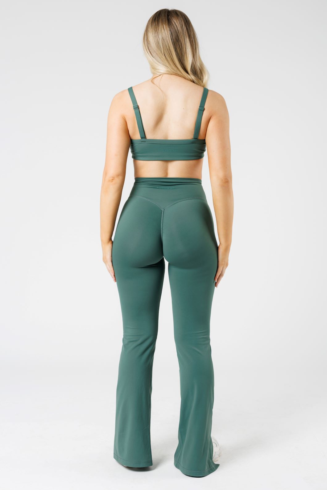 FormLux Front Slit Sculptseam® Plus Flare Legging 32" Pine Leggings/Joggers Paragon Fitwear 