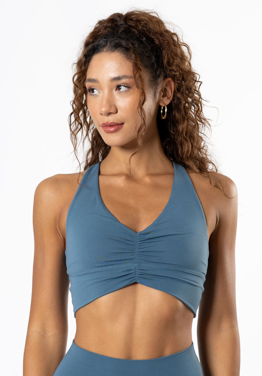 Reluna Ruched Bra Teal Sports Bras Paragon Fitwear 