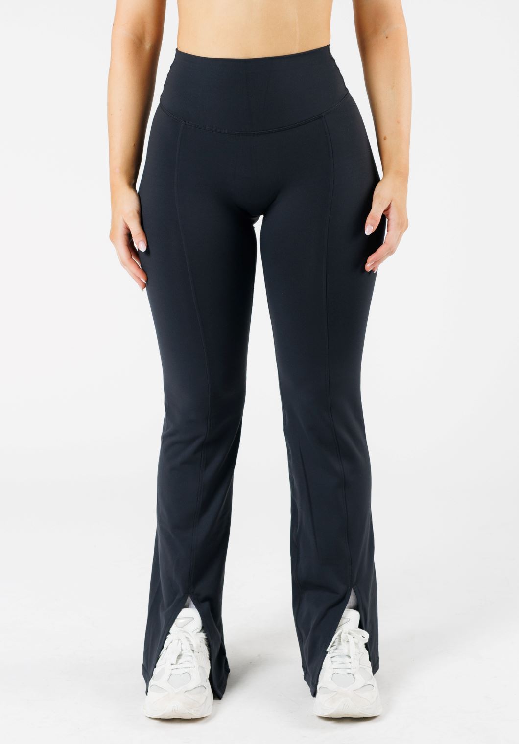 FormLux Front Slit Sculptseam® Plus Flare Legging 32" Black Leggings/Joggers Paragon Fitwear 