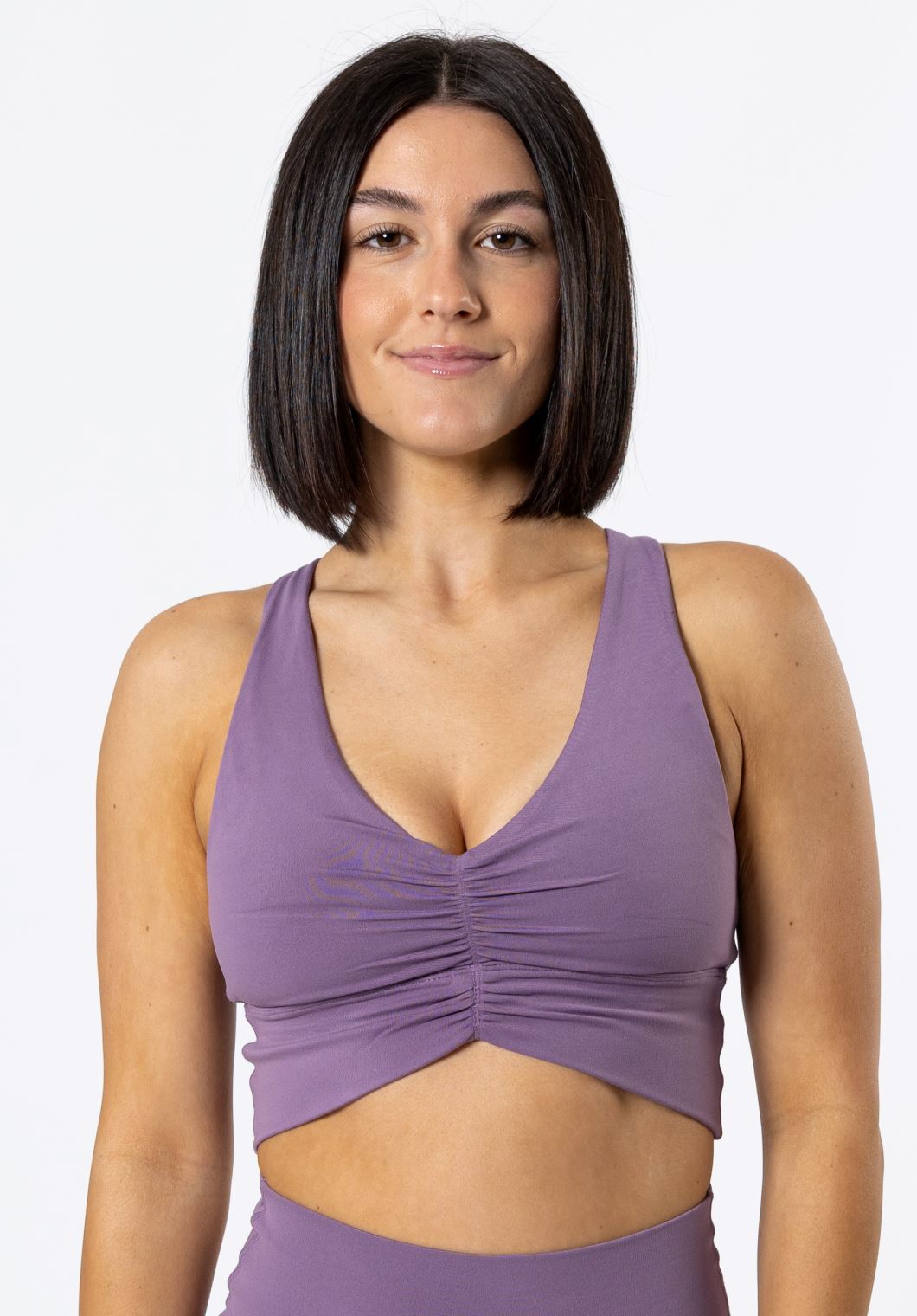 Reluna Ruched Bra Mauve Sports Bras Paragon Fitwear 