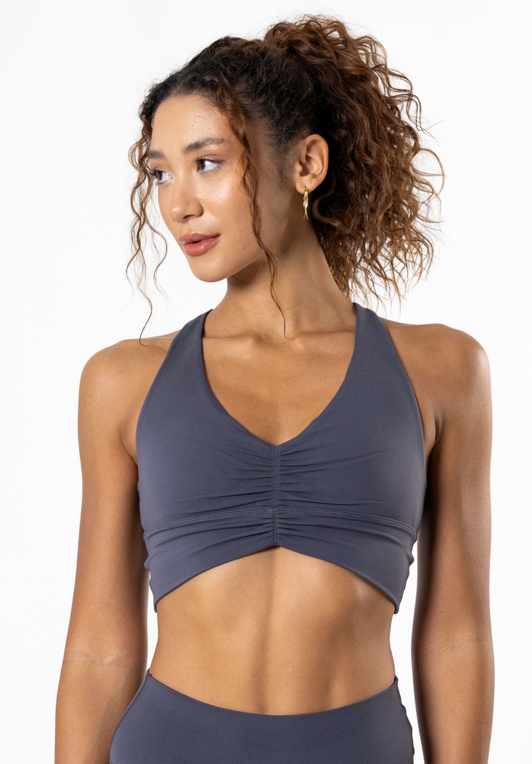 Reluna Ruched Bra Charcoal Sports Bras Paragon Fitwear 