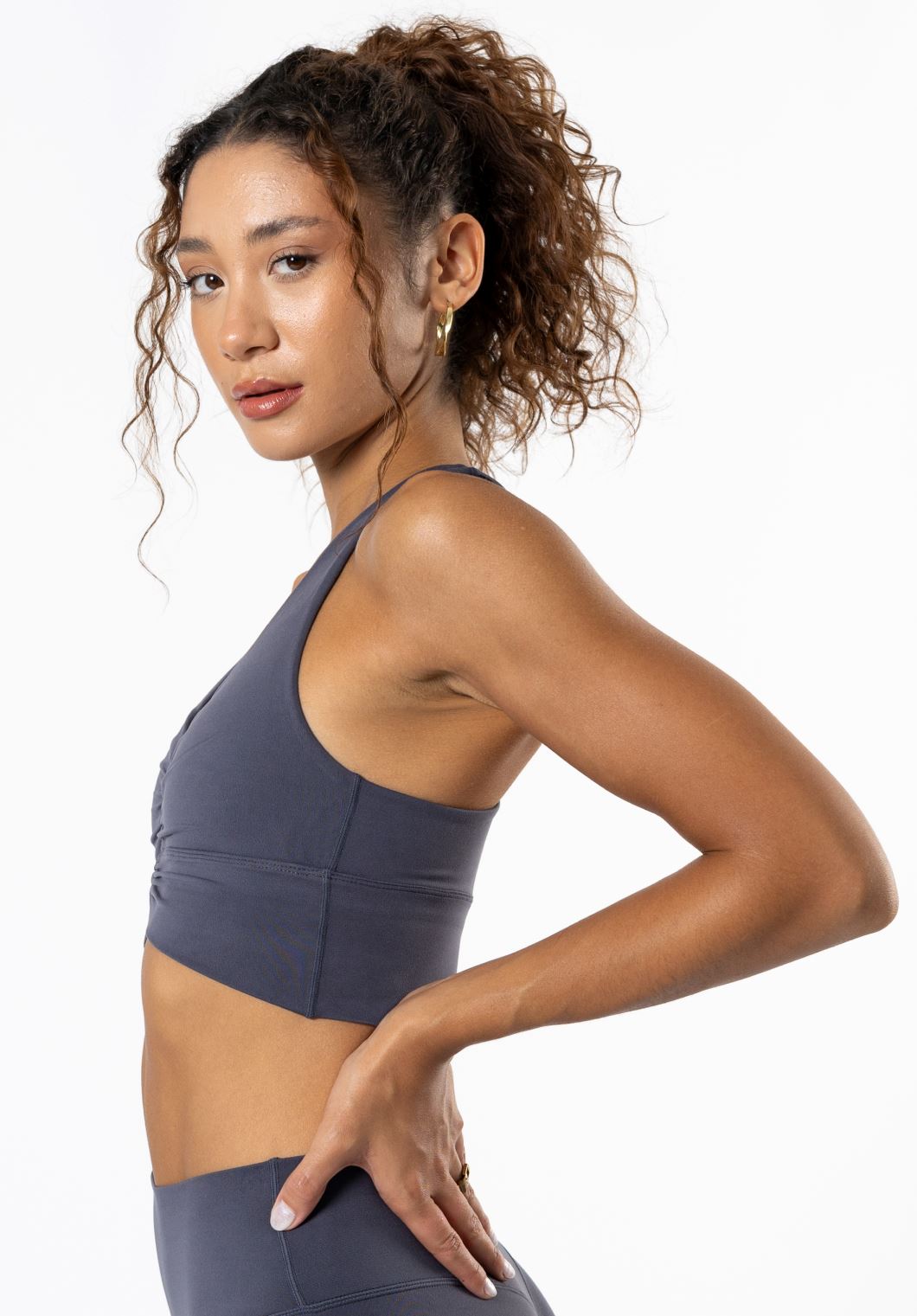 Reluna Ruched Bra Charcoal Sports Bras Paragon Fitwear 