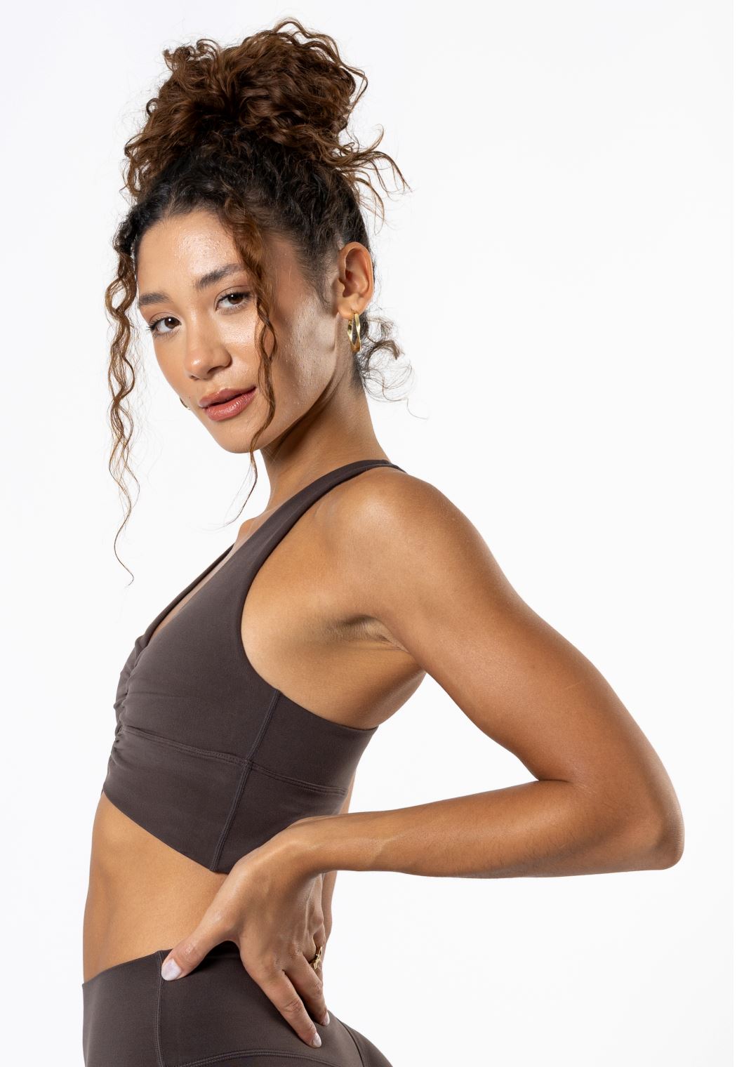 Reluna Ruched Bra Espresso Sports Bras Paragon Fitwear 