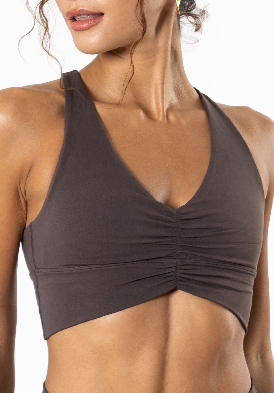 Reluna Ruched Bra Espresso Sports Bras Paragon Fitwear 