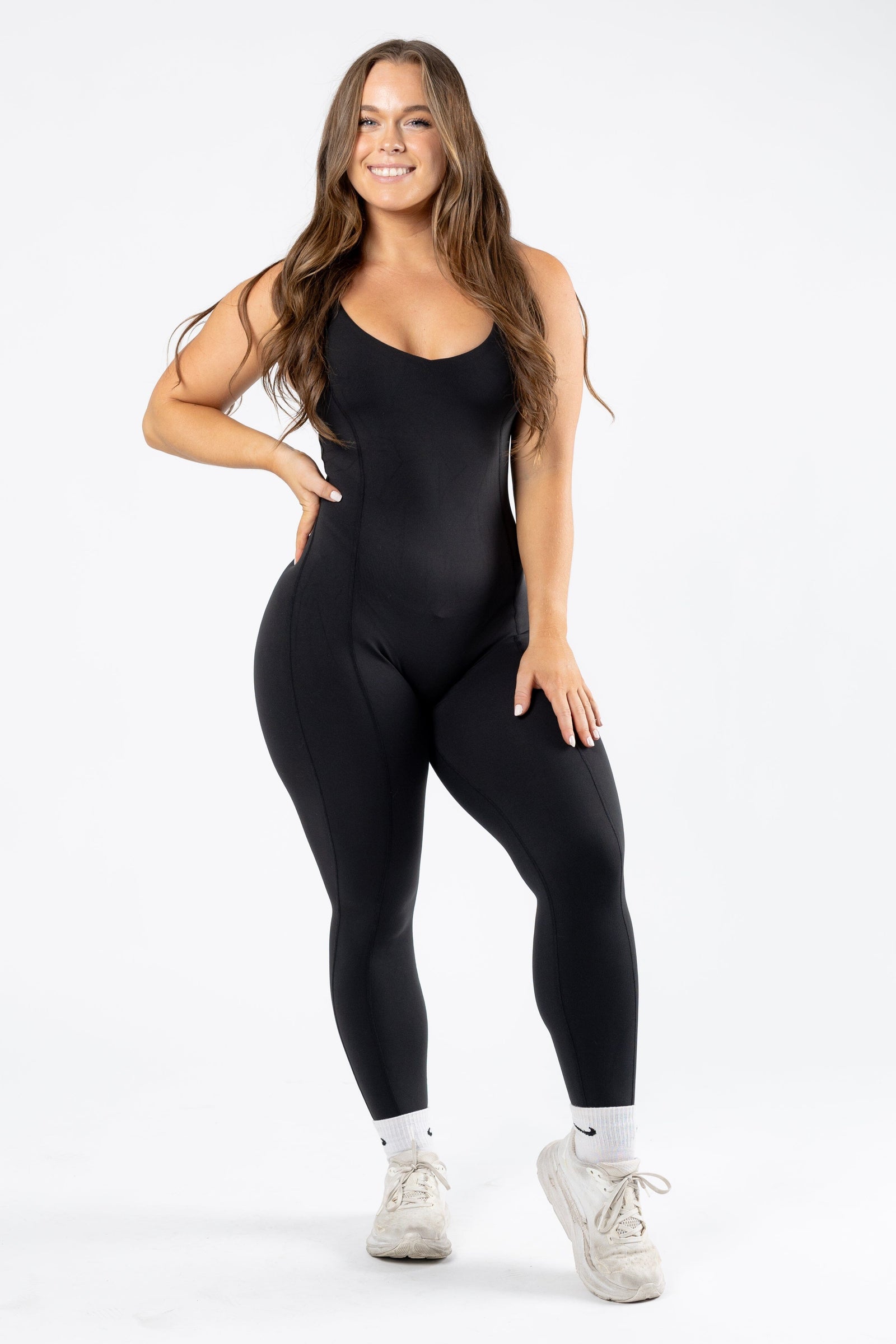 Reluna AirBrushed Sculptseam™ Jumpsuit Black Jumpsuit Paragon Fitwear 