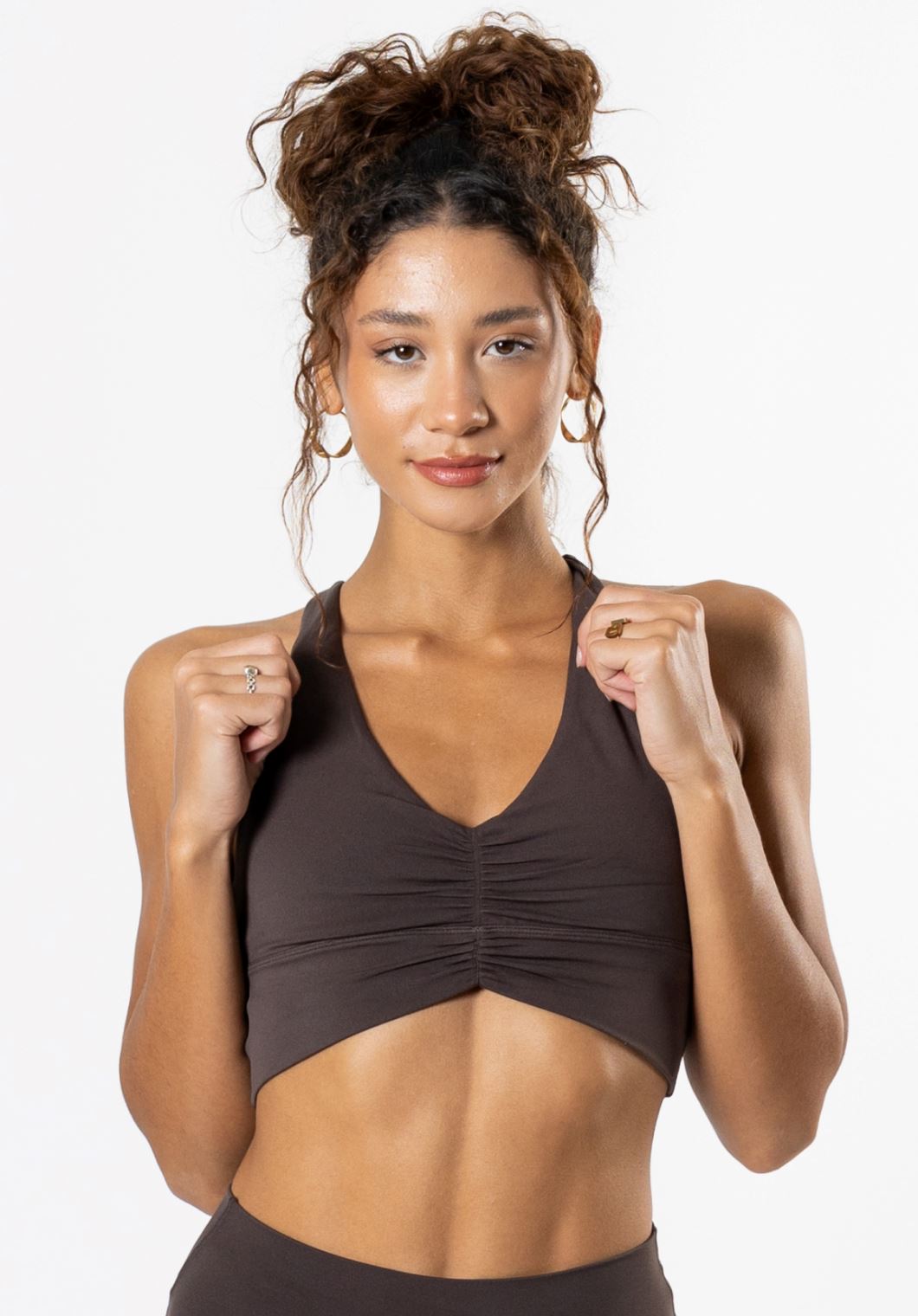 Reluna Ruched Bra Espresso Sports Bras Paragon Fitwear 