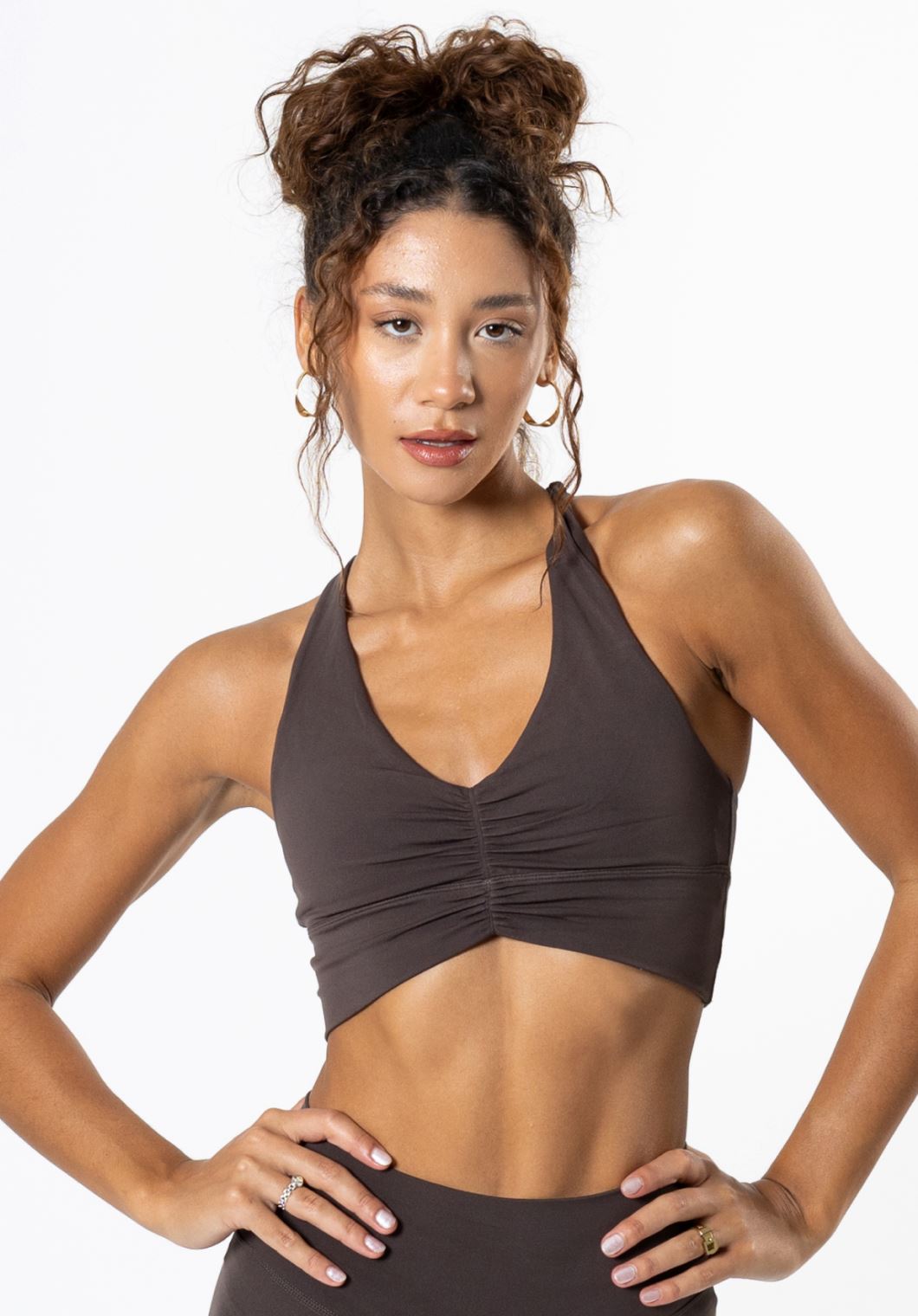 Reluna Ruched Bra Espresso Sports Bras Paragon Fitwear 