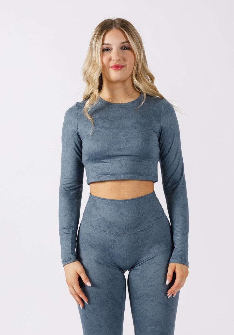 Reluna™ Long Sleeve Crop Slate Tops/Tanks Paragon Fitwear 