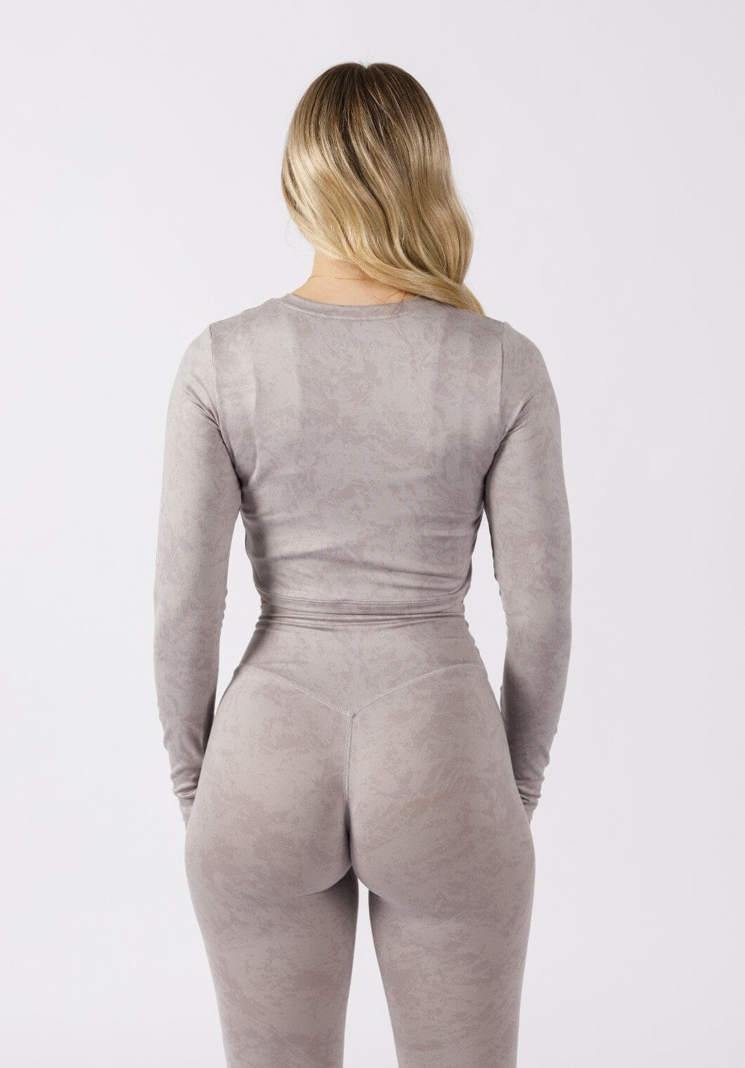 Reluna™ Long Sleeve Crop Marble Tops/Tanks Paragon Fitwear 