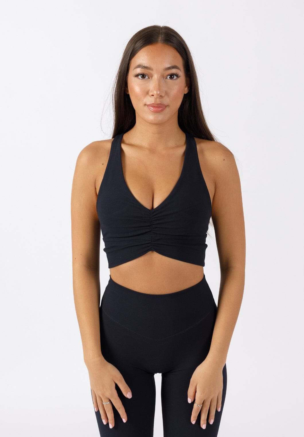 UltraLux Ruched Bra Black Sports Bras Paragon Fitwear 