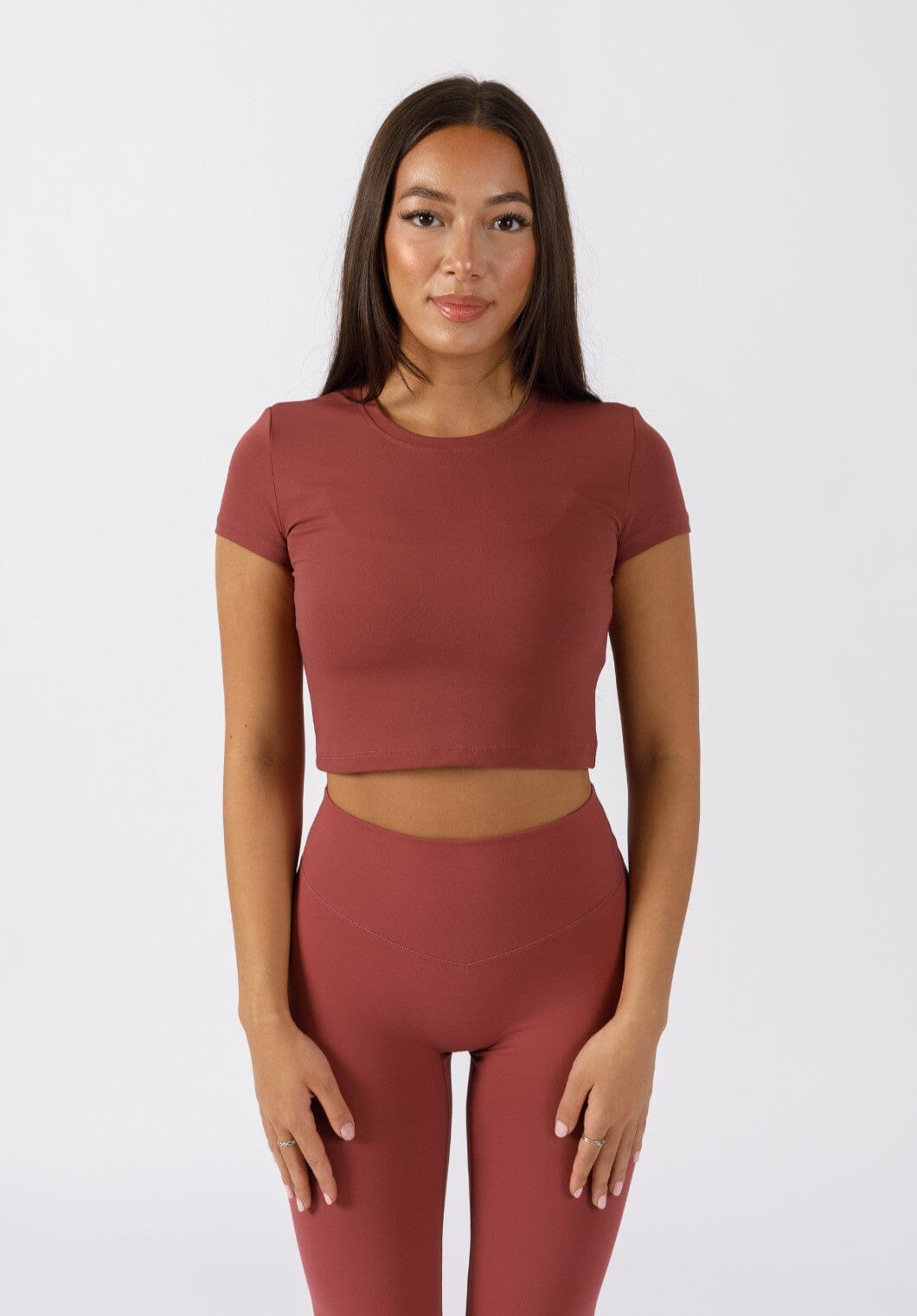 RecStretch Short Sleeve Crop Strawberry Quartz Tops/Tanks Paragon Fitwear 