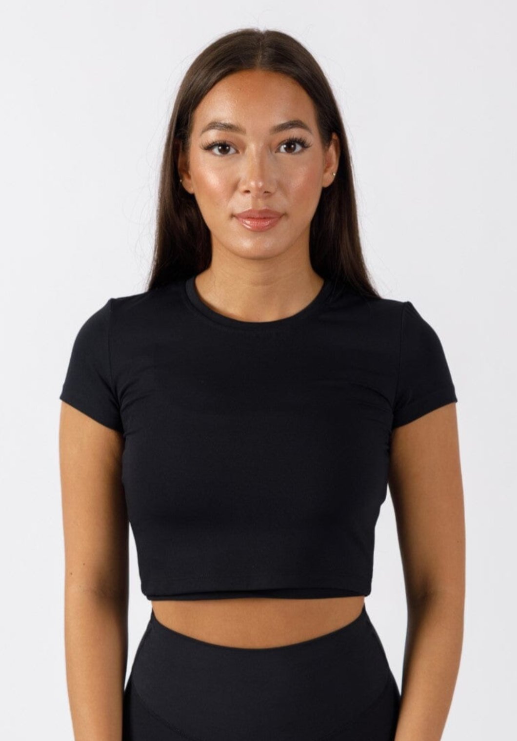 RecStretch Short Sleeve Crop Black Tops/Tanks Paragon Fitwear 