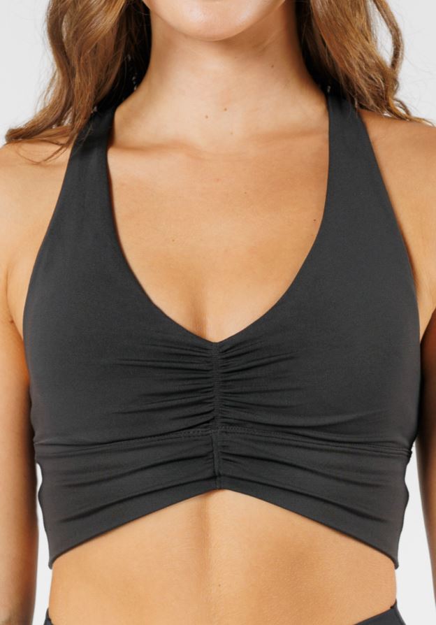 Reluna Ruched Bra Black Sports Bras Paragon Fitwear 