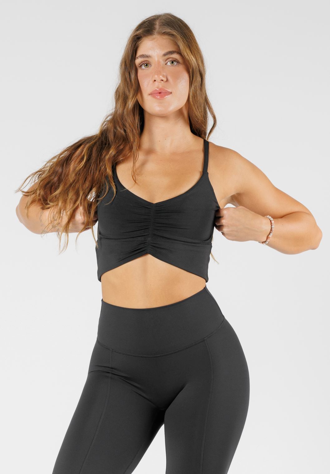 Reluna Ruched Bralette Black Sports Bras Paragon Fitwear 