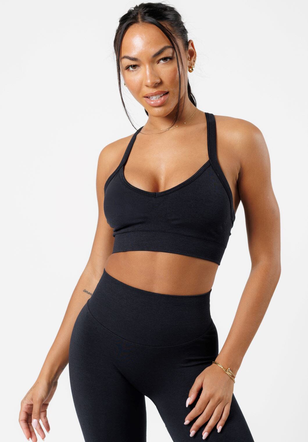 CurveFlex Rib Contour Seamless Bra Black Sports Bras Paragon Fitwear 