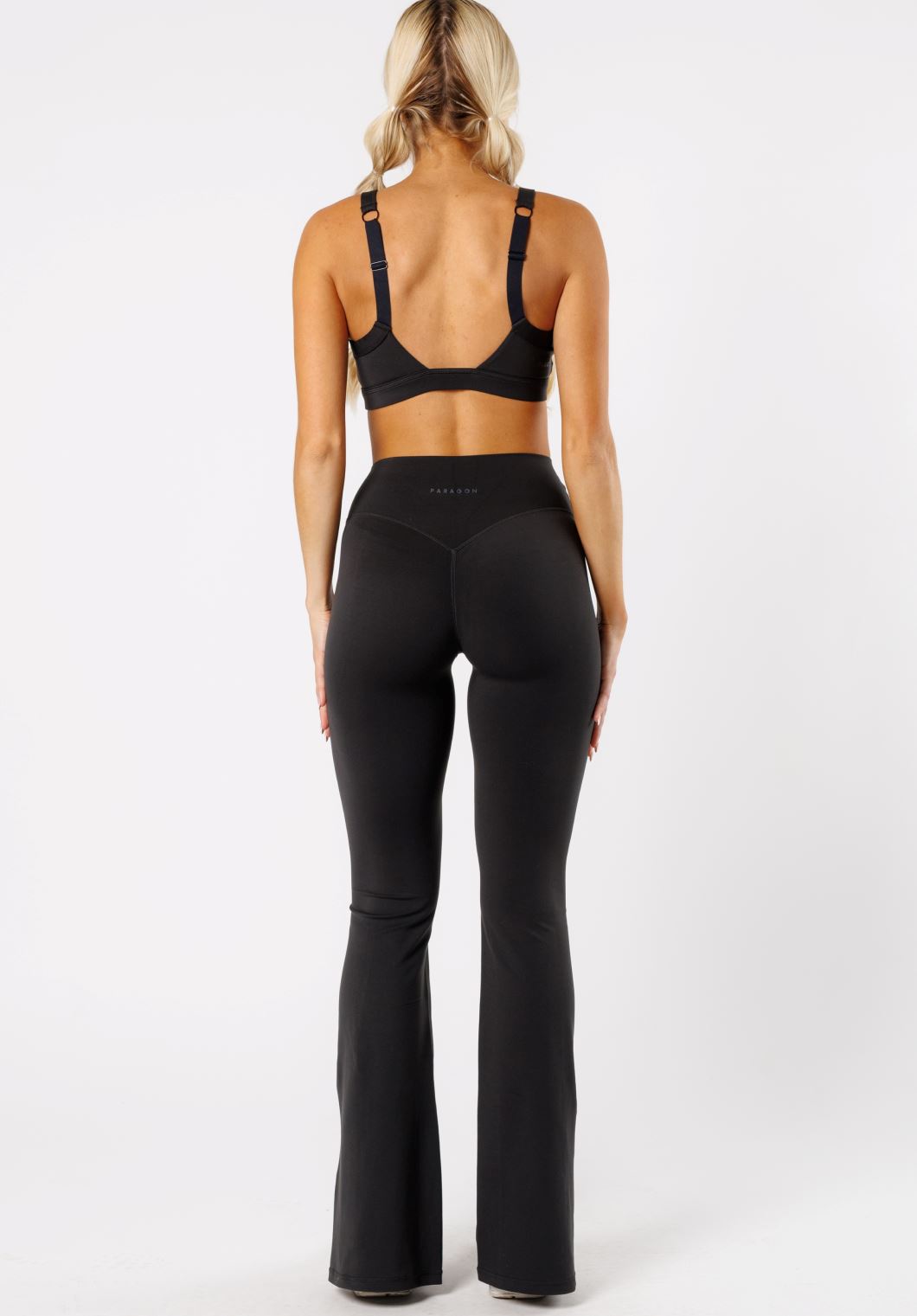 Reluna Front Slit Sculptseam® Flare Leggings 34" Black Leggings/Joggers Paragon Fitwear 