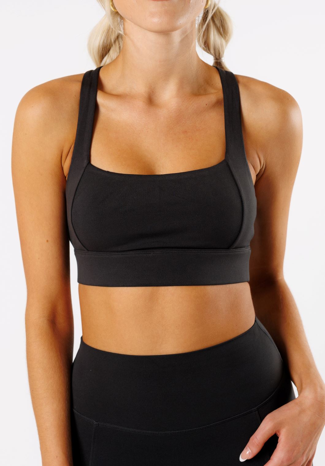 Reluna Refined Square Bra Black Sports Bras Paragon Fitwear 