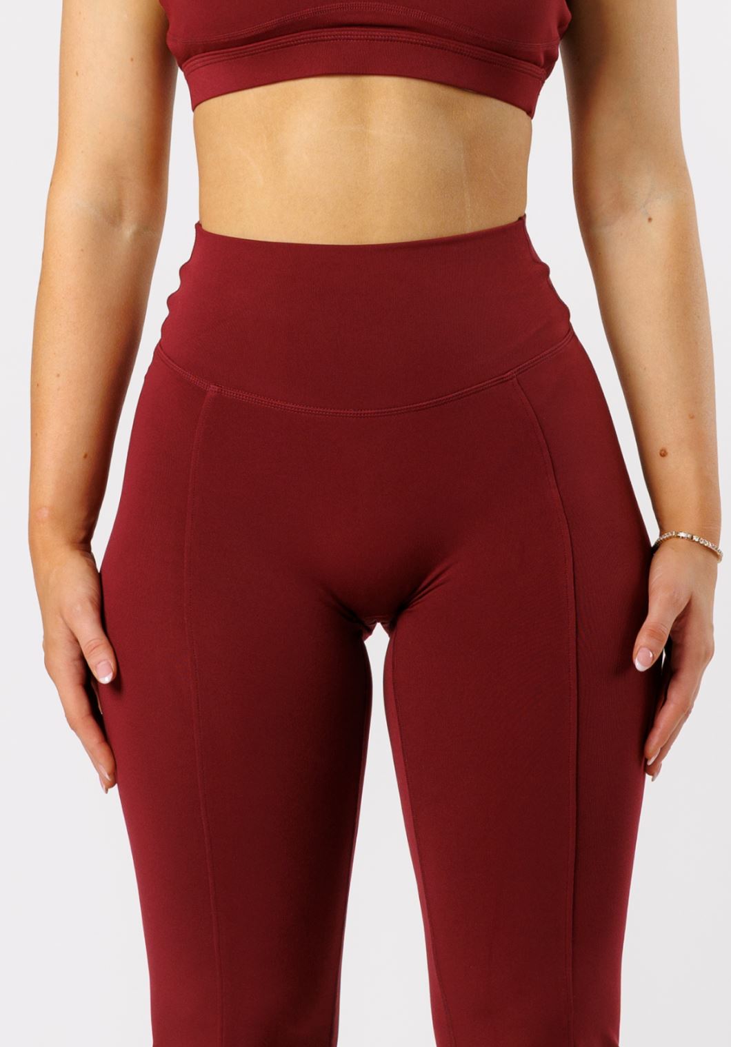 Reluna Front Slit Sculptseam® Flare Leggings 31" Red Velvet Leggings/Joggers Paragon Fitwear 