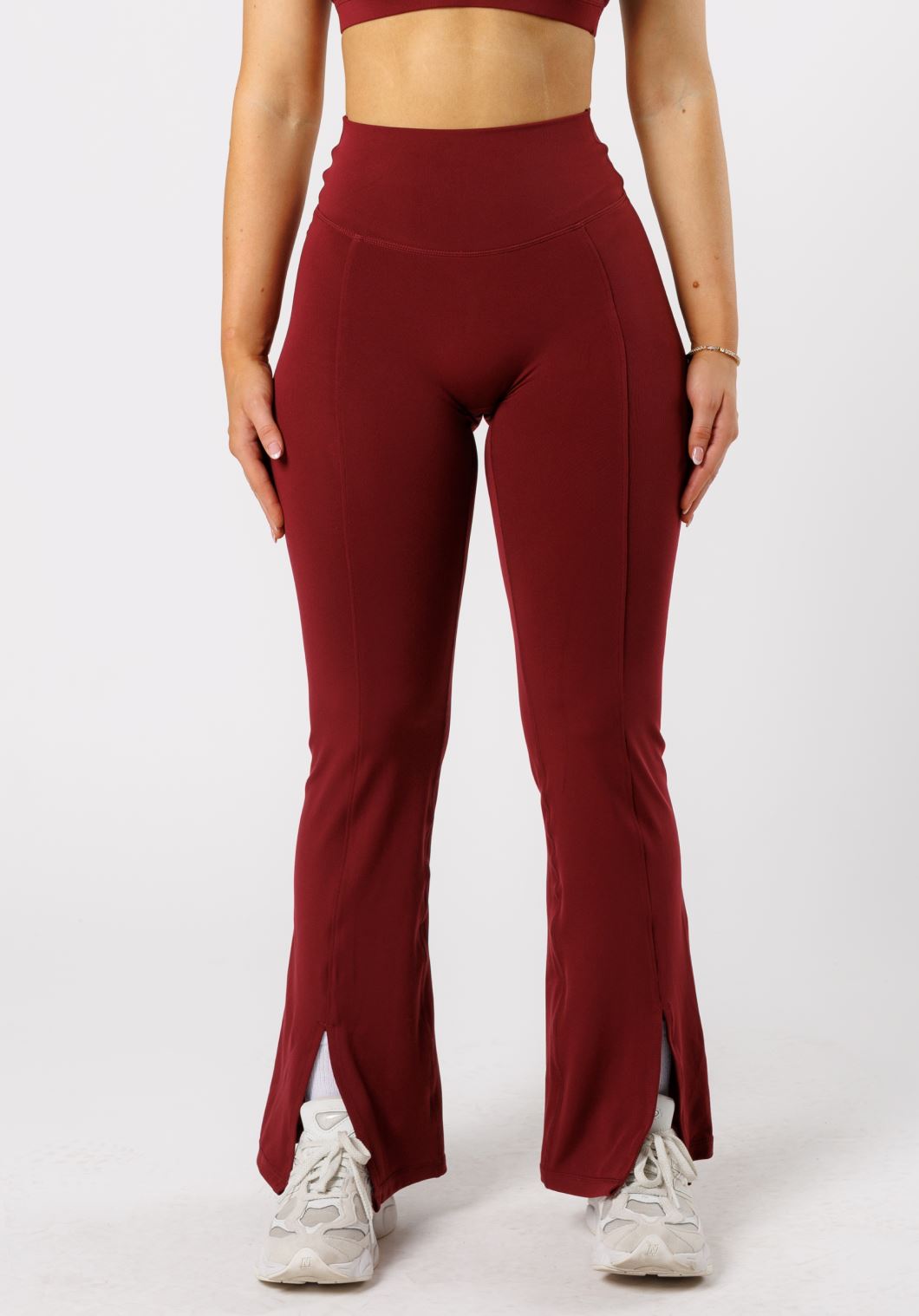 Reluna Front Slit Sculptseam® Flare Leggings 31" Red Velvet Leggings/Joggers Paragon Fitwear 