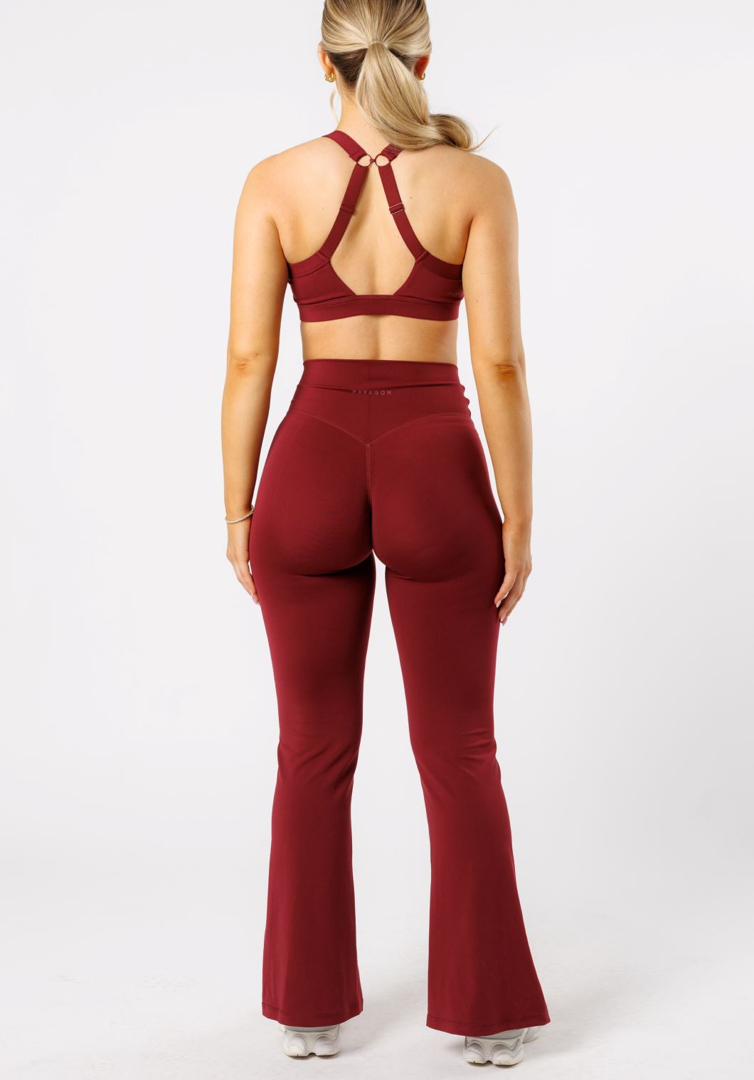 Reluna Front Slit Sculptseam® Flare Leggings 31" Red Velvet Leggings/Joggers Paragon Fitwear 