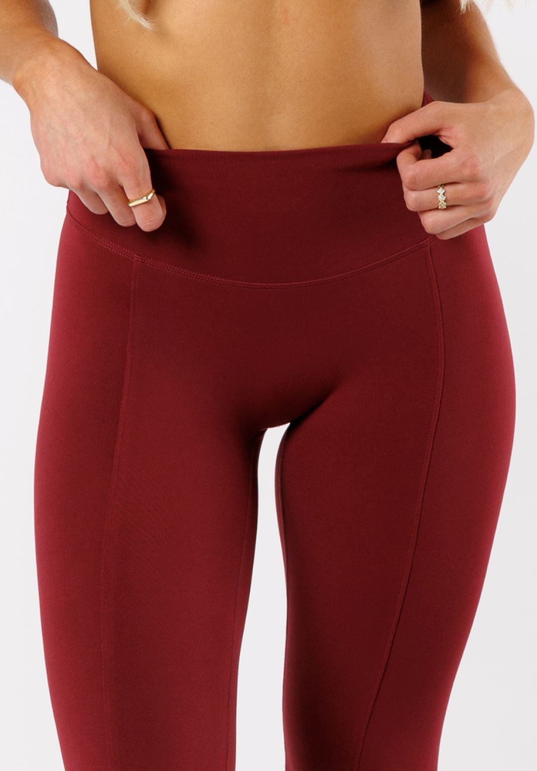 Reluna Front Slit Sculptseam® Flare Leggings 34" Red Velvet Leggings/Joggers Paragon Fitwear 