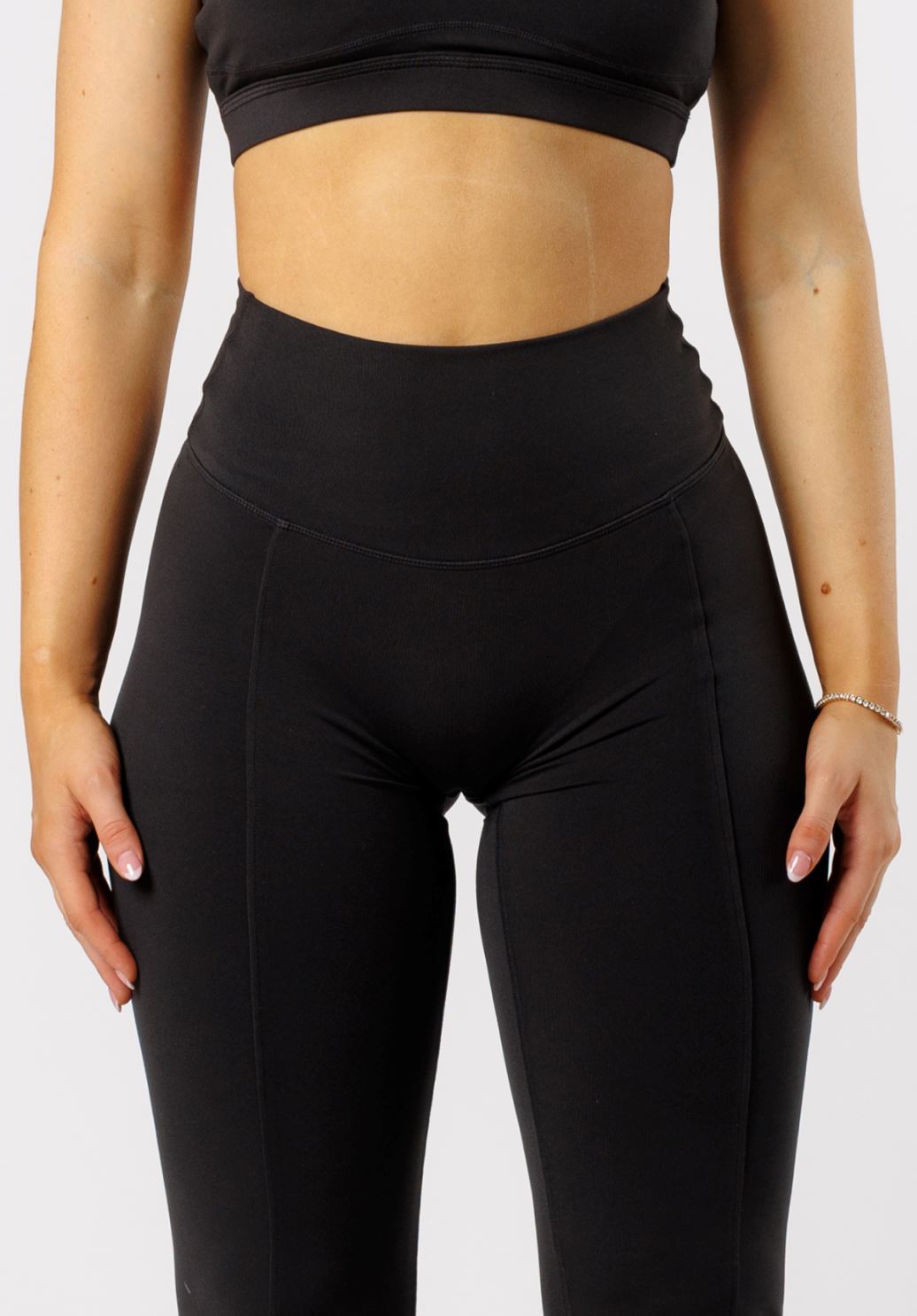 Reluna Front Slit Sculptseam® Flare Leggings 31" Black Leggings/Joggers Paragon Fitwear 