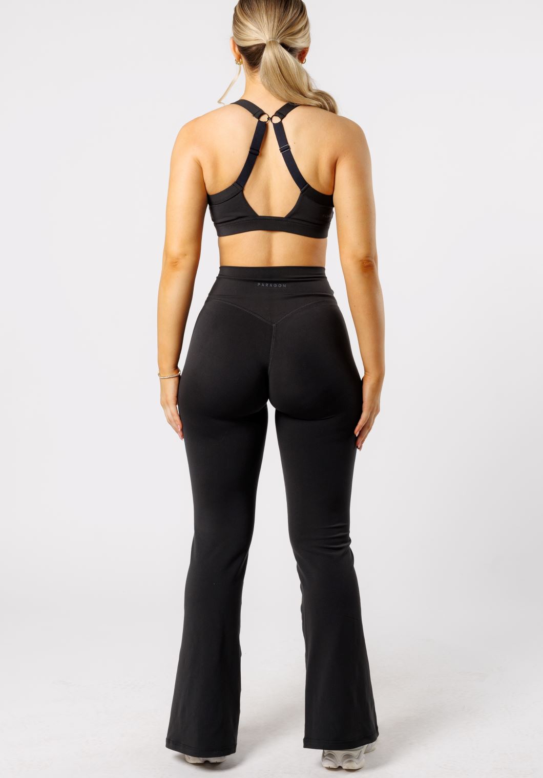 Reluna Front Slit Sculptseam® Flare Leggings 31" Black Leggings/Joggers Paragon Fitwear 