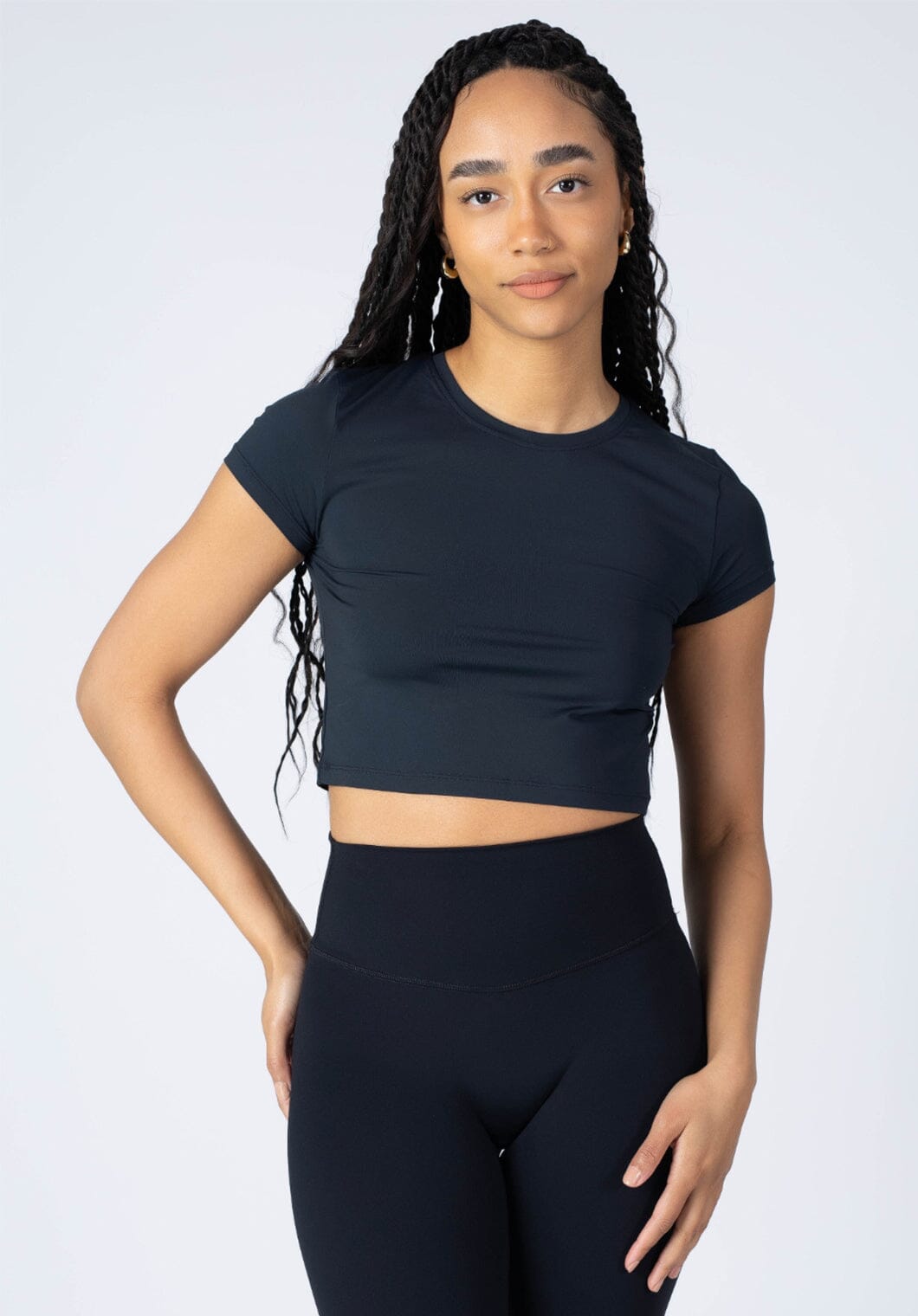 LiteSpeed Short Sleeve Crop Black Tops/Tanks Paragon Fitwear 