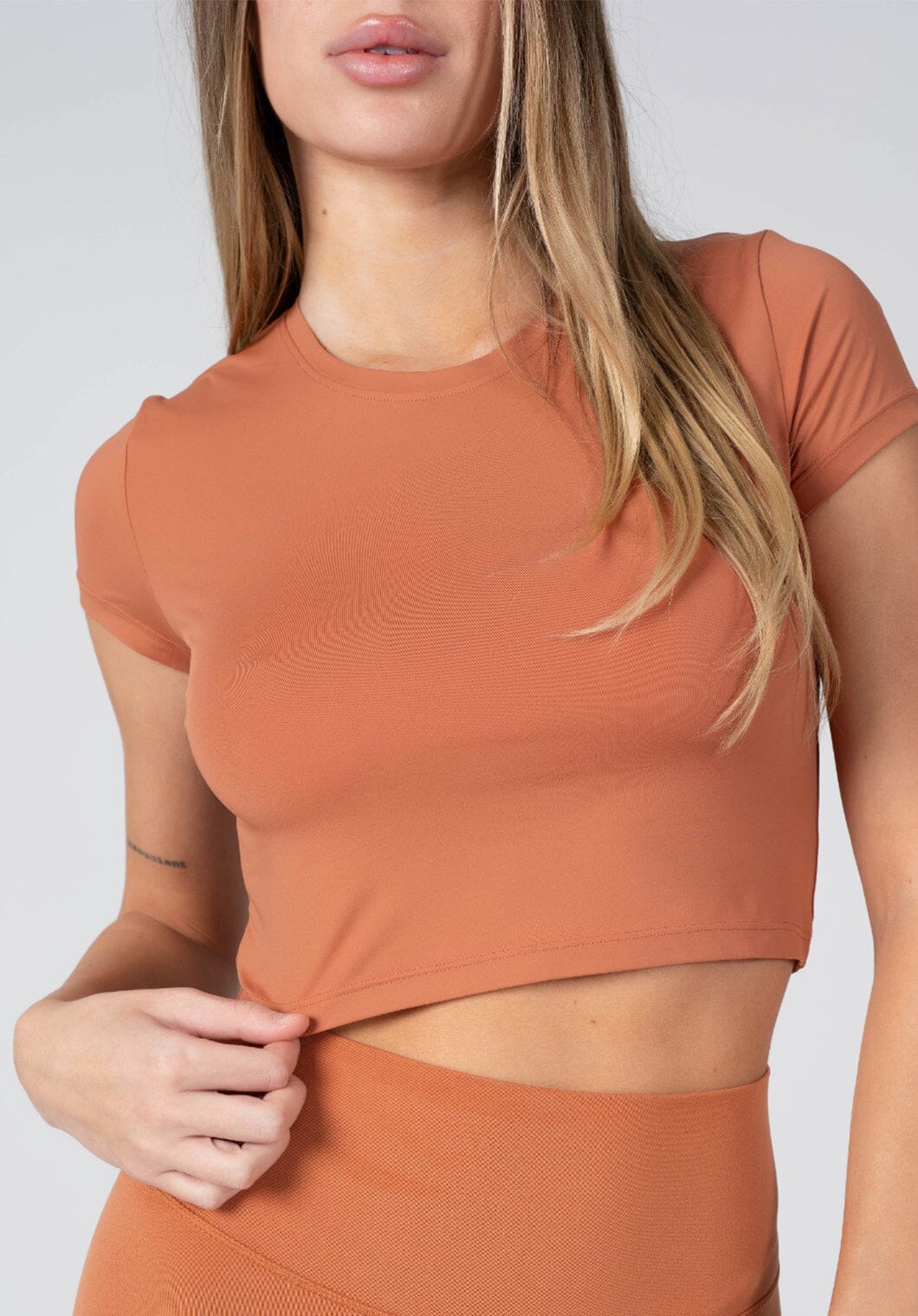 LiteSpeed Short Sleeve Crop Fawn Tops/Tanks Paragon Fitwear 