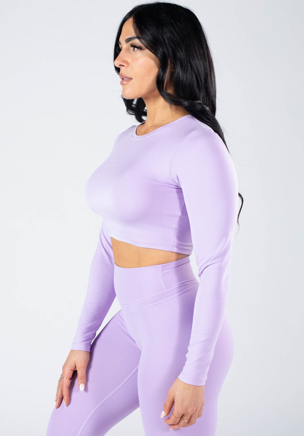 Reluna™ Long Sleeve Crop Violet Sky Tops/Tanks Paragon Fitwear 