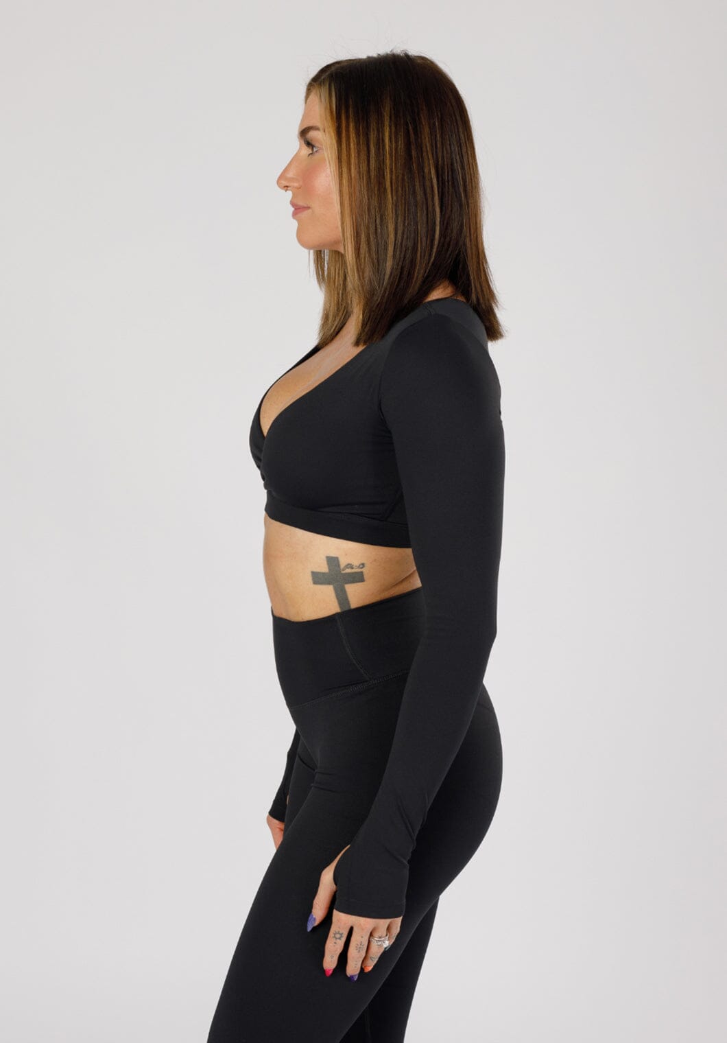 RecStretch DesB Infinite Long Sleeve Bra Black Sports Bras Paragon Fitwear 