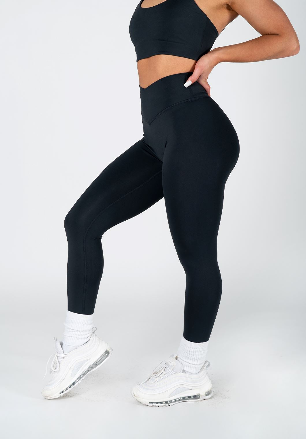 FlexSweat Crossover Legging 25" Black Leggings/Joggers Paragon Fitwear 