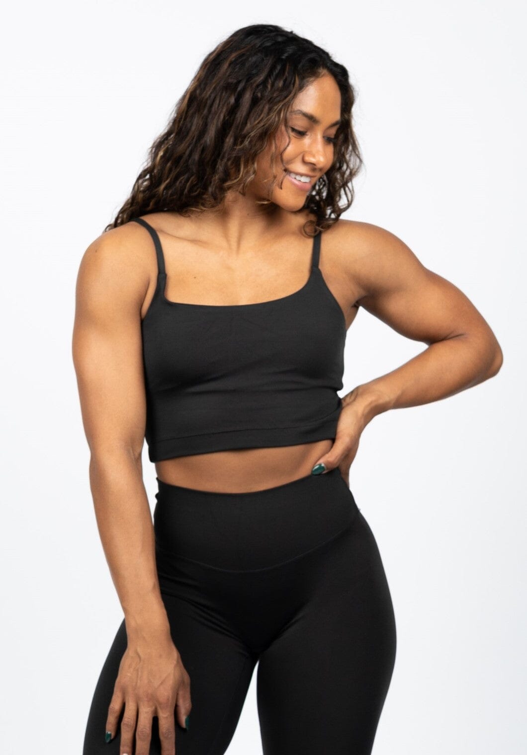 Naked Cropped Brami Black Sports Bras Paragon Fitwear 